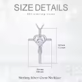 TOUPOP Sterling Silver April Birthstone Diamond Cross Necklace For Women-0-5