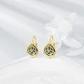 wholesale Gold 925 Sterling Silver Abalone Celtic Trinity Knot Earrings Triquetra Leverback Tree of Life s for Women-0-3