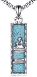 wholesale 925 Sterling Silver Turquoise Reading Book Pendant Necklace for Women Teacher Student Gifts-0-0