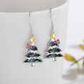 wholesale 925 Sterling Silver Christmas Tree Dangle Earrings with Stars and Bows-0-22