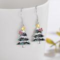 wholesale 925 Sterling Silver Christmas Tree Dangle Earrings-0-22
