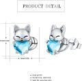 wholesale 925 Sterling Silver Crystal Fox Earrings Birthstone Studs for Sensitive Ears-0-1