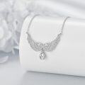 wholesale Gold 925 Sterling Silver CZ Angel Wing Pendant Necklace for Women and Girls s-0-3