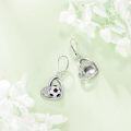 wholesale 925 Sterling Silver Heart-Shaped Soccer Ball Drop Earrings - Sporty Gift for Her-0-4