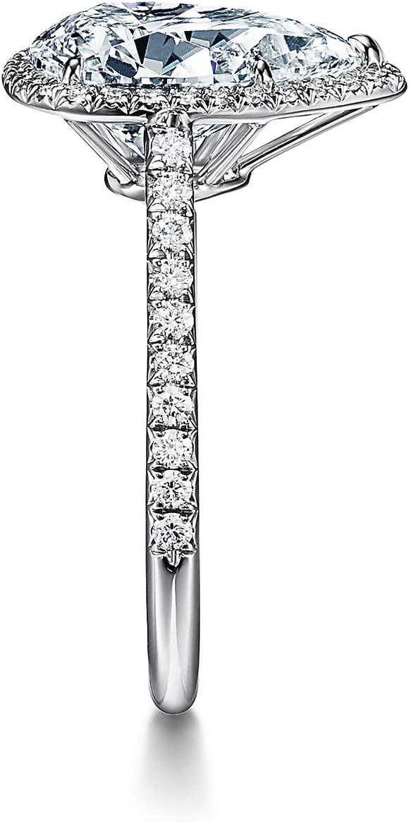 Sterling Silver  1 Ct Moissanite Engagement Ring for Women-0-3