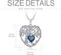 wholesale TOUPOP Sapphire Necklace Sterling Silver September Birthstone Tree Of Life Pendant Necklace Irish Celtic Heart Tree Jewelry Birthday Christmas Gifts For Women Wife Girlfriend -0-5