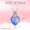 TOUPOP Sterling Silver Purple Crystal Crown Pendant Necklace-0-2
