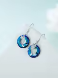 TOUPOP Sterling Silver Blue Crystal Cat Pentagram Music Note Dangle Earrings-0-2