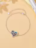 TOUPOP 925 Sterling Silver Crystal Sister Bracelet, 7+2 Inches-0-4
