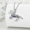 wholesale 925 Sterling Silver Turquoise Mountain Horse Pendant Necklace-0-4