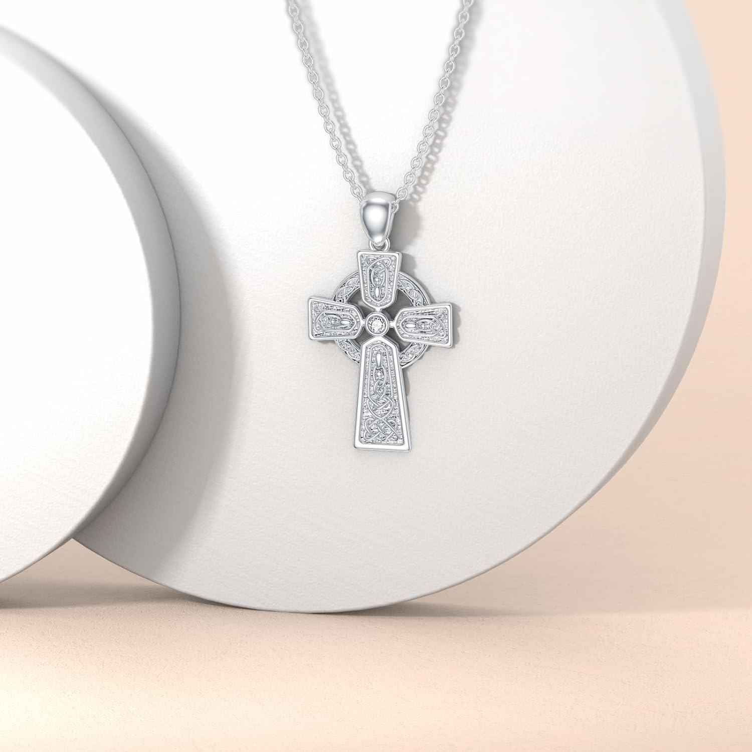 Sterling Silver Diamond Cross Necklace for Women-0-2