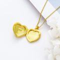 wholesale Gold 925 Sterling Silver Blue Crystal Heart Photo Locket Pendant Necklace for Women Girls  45cm Chain Length-0-3