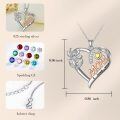 TOUPOP Sterling Silver Mom Birthflower Necklace For Women-0-4