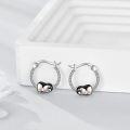 wholesale 925 Sterling Silver Penguin Charm Hoop Earrings - Adorable Animal  for Her-0-3