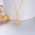 wholesale 14k Gold Mother Baby Heart Pendant Necklace With Cubic Zirconia For Mom-0-2