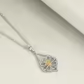 TOUPOP Sterling Silver Necklaces Tulips Sunflower Rose Lotus Daisy Hummingbird Red Cardinal Owl Jewelry Gifts-0-3