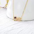 wholesale 14K Gold Gemstone Infinity Heartbeat Necklace for Women 16 18 -0-1