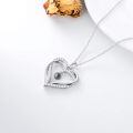 TOUPOP 925 Sterling Silver Zircon I Love You 100 Languages Heart Pendant Necklace-0-4