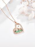 wholesale 925 Sterling Silver Heart Mountain Pendant Necklace Abalone Shell Gold Plated For Women-0-1