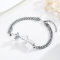 wholesale 925 Sterling Silver Cross Charm Cremation Jewelry Urn Bracelet with Funnel and Filler Tool Set for Women's Memory Keepsakes-0-1