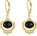 wholesale 925 Sterling Silver Black Onyx Teardrop Leverback Earrings - Bohemian  for Women-0-0