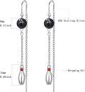 wholesale 925 Sterling Silver Bowling Ball & Pin Sports Dangle Earrings for Women Girls Gifts-0-4