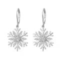 TOUPOP 925 Sterling Silver Lotus Cherry Blossoms Sunflower Snowflake Daisy Rose Earrings Floral Jewelry-0-0