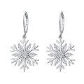 TOUPOP 925 Sterling Silver Lotus Cherry Blossoms Sunflower Snowflake Daisy Rose Earrings Floral Jewelry-0-0