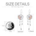 wholesale 925 Sterling Silver Dreamcatcher Rose Gold Flower Feather Drop Earrings-0-2