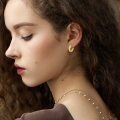 wholesale 14k Gold Channel Set Cubic Zirconia Huggie Hoop Earrings For Women-0-1