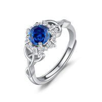 wholesale 925 Sterling Silver Rings Wholesale With Pink Crystal Center Stone Surrounding Diamonds-09-September