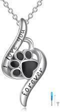 wholesale TOUPOP Pet Ashes Necklace Paw Pet Urn Necklace Sterling Silver Urns For Ashes Pet Urns For Cats Pet Cremation Jewelry Keepsake Memorial Gifts For Women, Christmas, Birthday -0-0