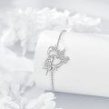 wholesale 925 Sterling Silver Dolphin Charm Bracelet With Adjustable Chain And Sparkling Accents-0-3