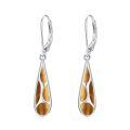TOUPOP 925 Sterling Silver Gemstone Dangle Leverback Earrings-0-0