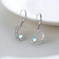wholesale 925 Sterling Silver Moonstone Celtic Crescent Moon Drop Earrings for Women -0-2