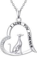 wholesale TOUPOP Heart Dog Necklace 925 Sterling Silver Dachshund/corgi/shih Tzu/yorkshire Terrier/basset Hound/greyhound Pendant Jewelry Dogs Lover Christmas Gifts For Women -0-0