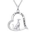 TOUPOP Sterling Silver & Stone Dachshund Corgi Dog Lover Necklace Gift-0-0