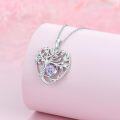 wholesale TOUPOP Tree Of Life Necklace Sterling Silver Alexandrite June Birthstone Pendant Necklace Irish Celtic Heart Tree Jewelry Birthday Christmas Gifts For Women Wife Girlfriend -0-4