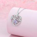 TOUPOP Sterling Silver Alexandrite Irish Celtic Heart Tree Pendant Necklace-0-4