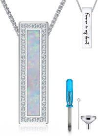wholesale Sterling Silver Abalone Shell Cremation Jewelry Urn Necklace-Opal-Opal-Customized