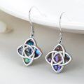 wholesale 925 Sterling Silver Celtic Knot Moonstone Abalone Drop Earrings for Women Irish s-0-1