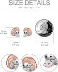 wholesale 925 Sterling Silver Hedgehog Stud Earrings with Rose Gold Plating - Cute Animal  for Women Girls-0-4