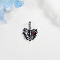 wholesale 925 Sterling Silver Gothic Butterfly Pendant with Red Heart Charm for Women-0-1