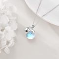 wholesale 925 Sterling Silver Koala Bear with Blue Stone Pendant Necklace for Women Girls  48cm Chain Length-0-4