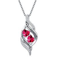 TOUPOP Sterling Silver & Birthstone Necklace: Sister Gift-undefined