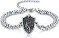 wholesale TOUPOP St Michael Bracelet For Men Women 925 Sterling Silver Saint Michael Adjustable Link Bracelet Religious Protection Jewelry Christmas Gifts For Men Dad Friends Son -0-0