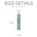 TOUPOP Silver Turquoise Bar Urn Necklace-0-3
