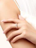 TOUPOP 925 Sterling Silver Moissanite Round Cut D Color Vvs1 Engagement Ring-0-3