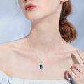 wholesale 925 Sterling Silver Emerald Green Crystal Snake Pendant Necklace - Vintage Style s for Her-0-1