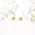 wholesale 14K Gold Daisy Flower Stud Earrings with Cubic Zirconia - Elegant Gift for Her-0-2
